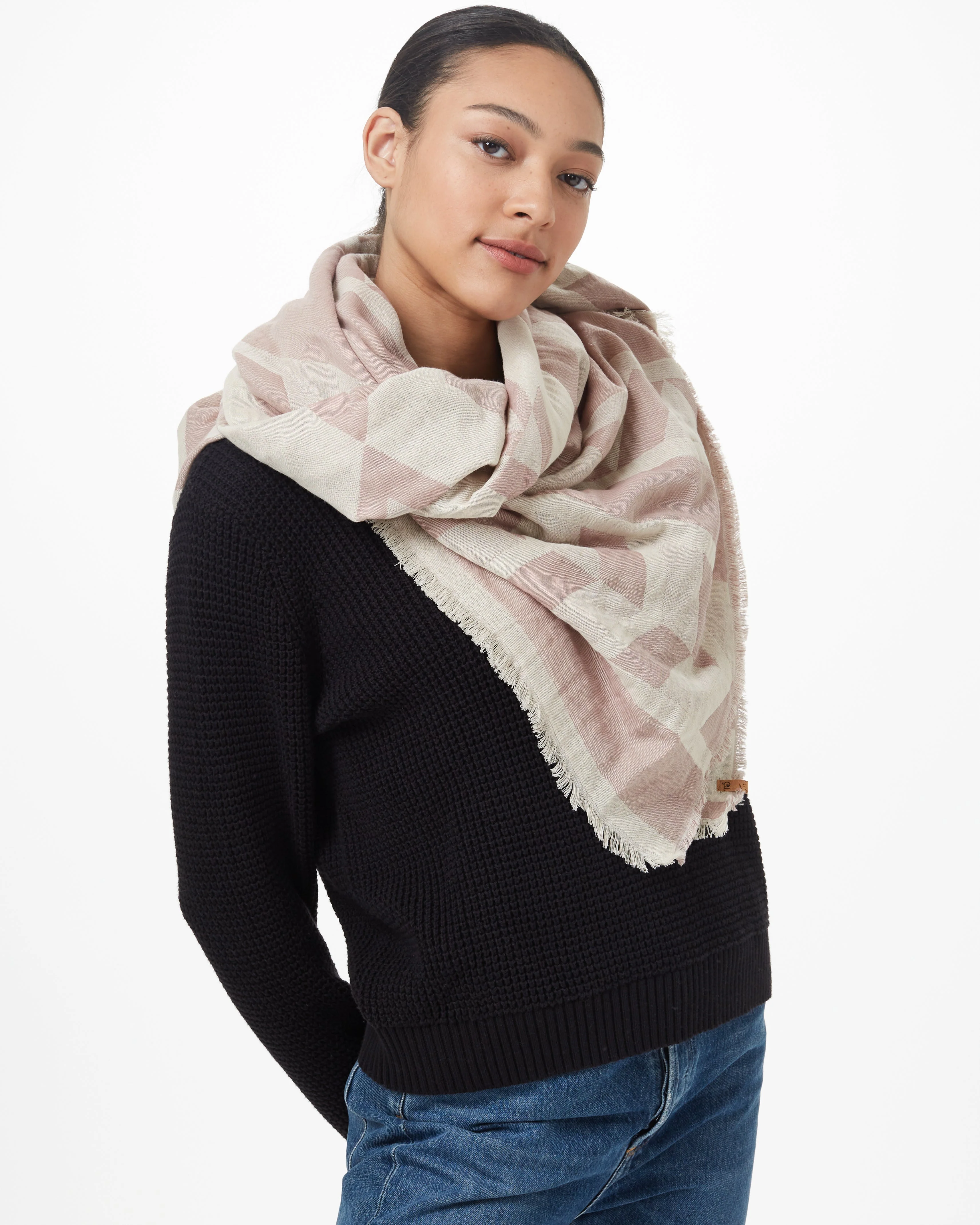 Cotton Geo Blanket Scarf - Image 2