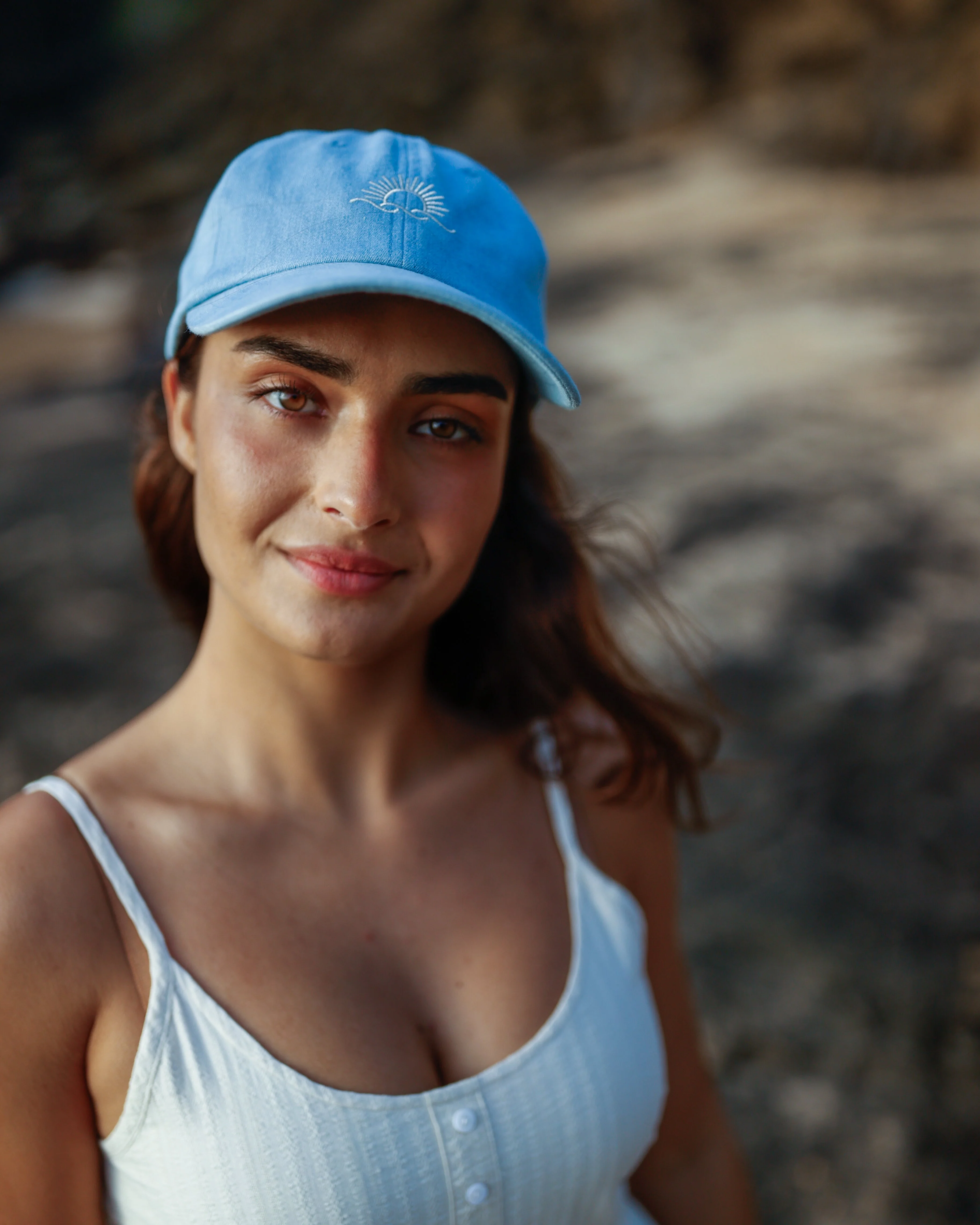 Embroidered Denim Peak Hat - Image 5