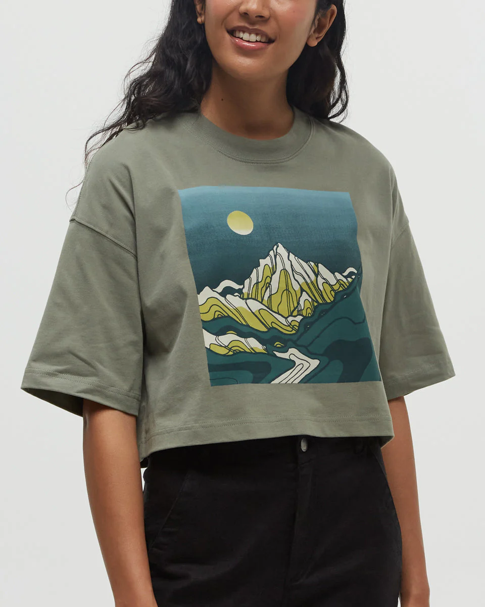 Emerald Edge Oversized Crop T-Shirt - Image 4