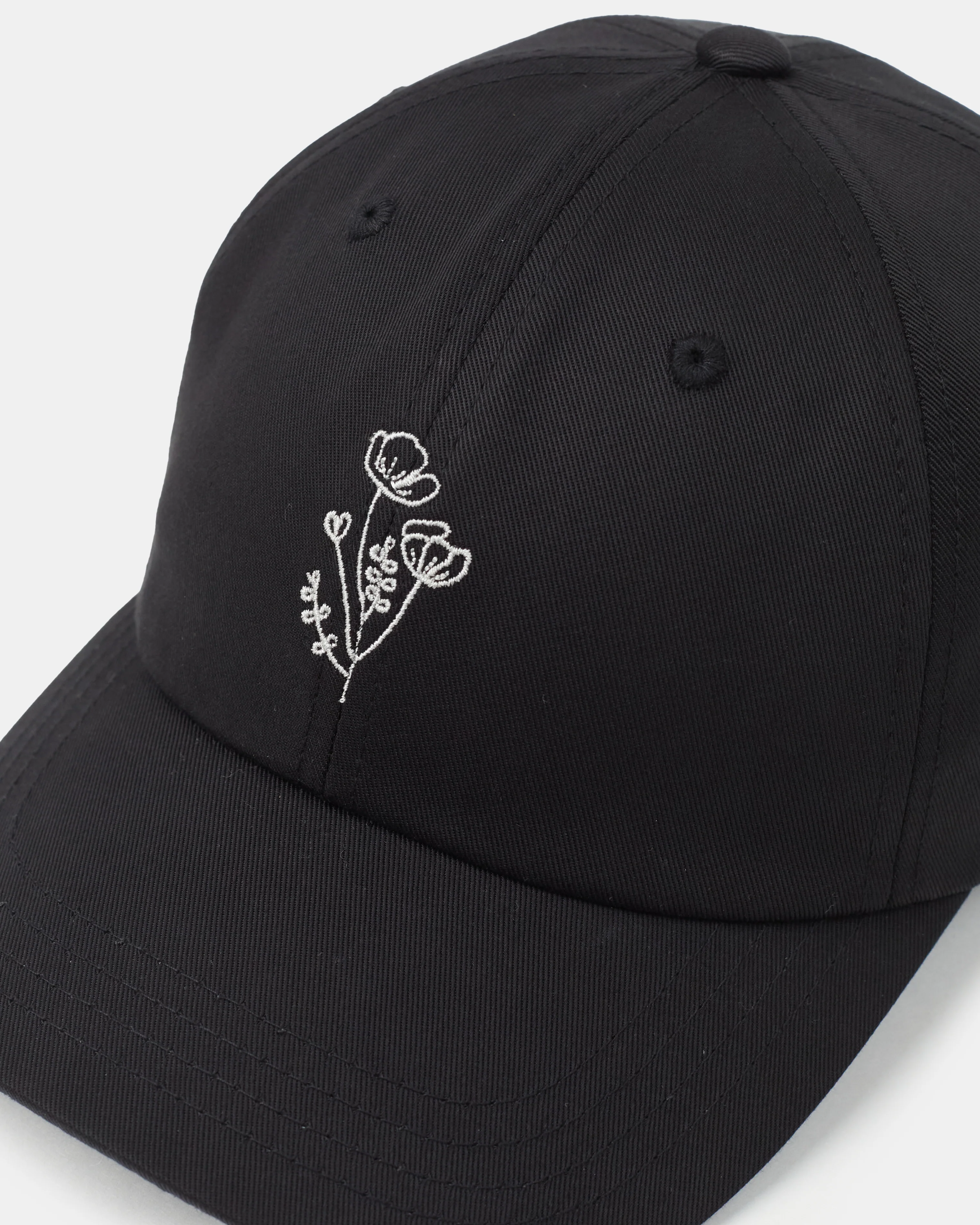 Flower Embroidery Peak Hat - Image 2