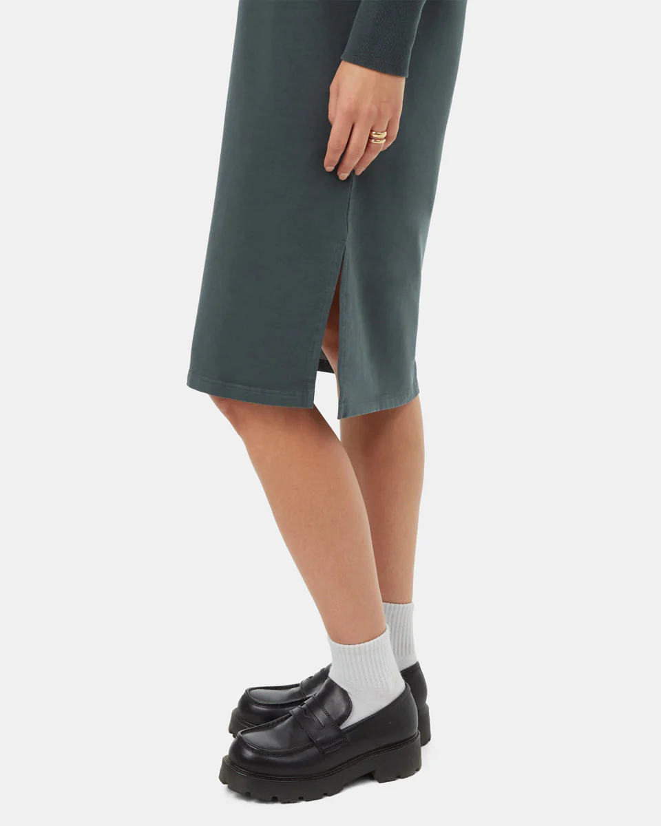 French Terry Long Sleeve Crew Dress - Image 4