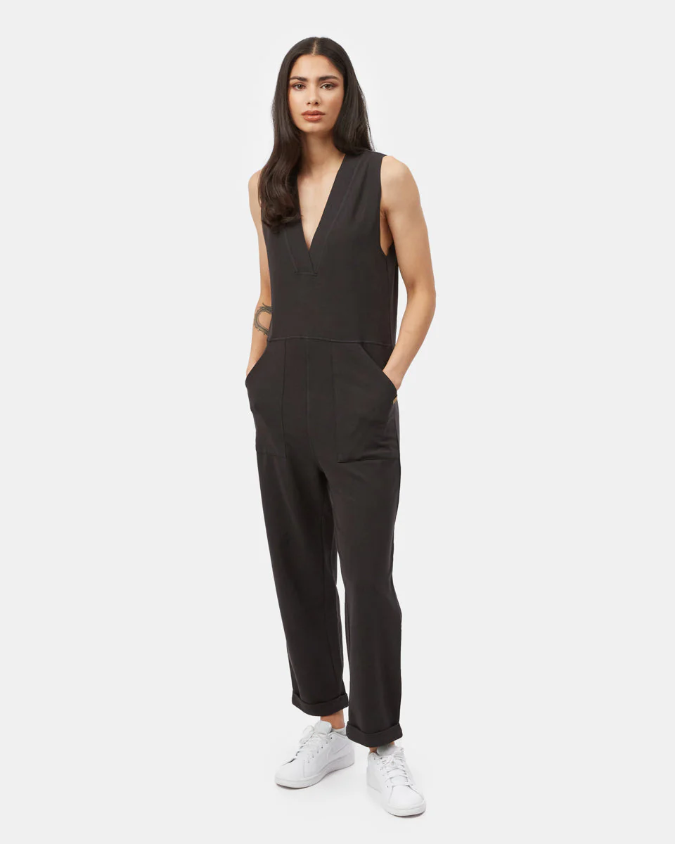 French Terry V-Neck Jumpsuit - Image 7