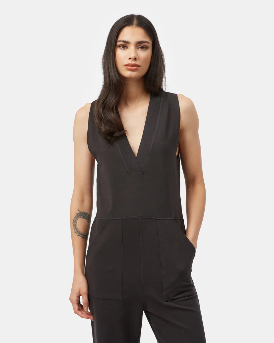 French Terry V-Neck Jumpsuit - Image 8