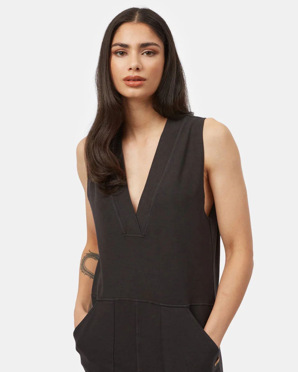 French Terry V-Neck Jumpsuit - Image 9