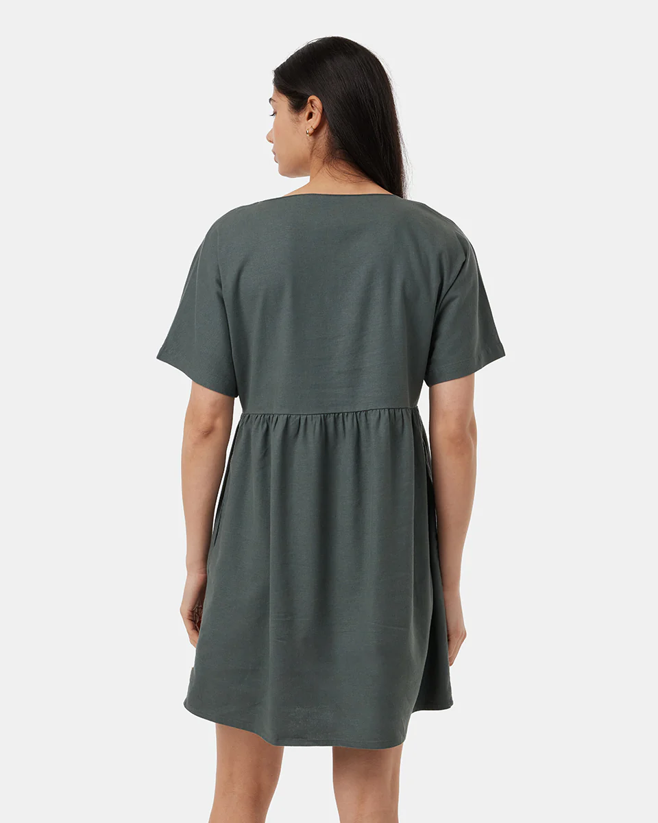 Hemp Button Front Swing Dress - Image 3