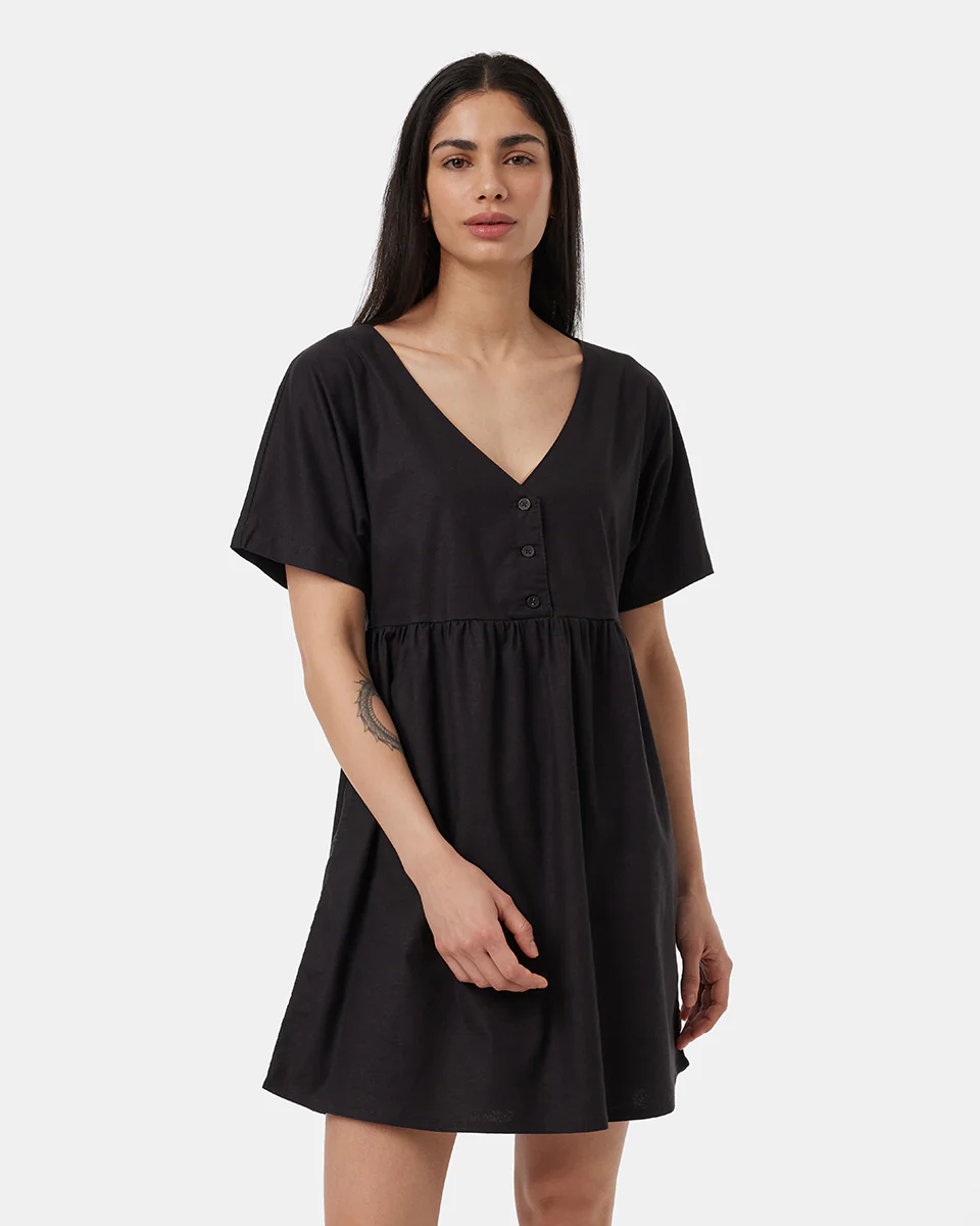 Hemp Button Front Swing Dress - Image 2