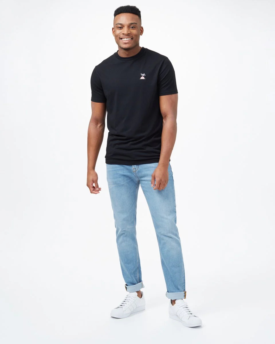 Palm Sunset Embroidery T-Shirt - Image 3