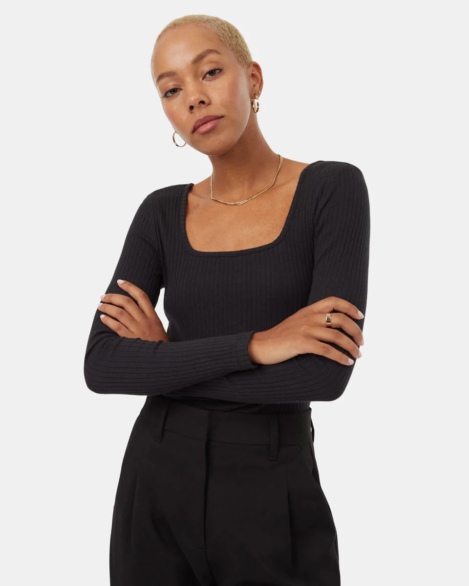 Rib Box Neck Longsleeve - Image 4