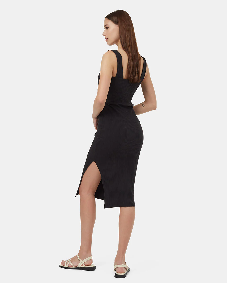 Rib Square Neck Dress - Image 3