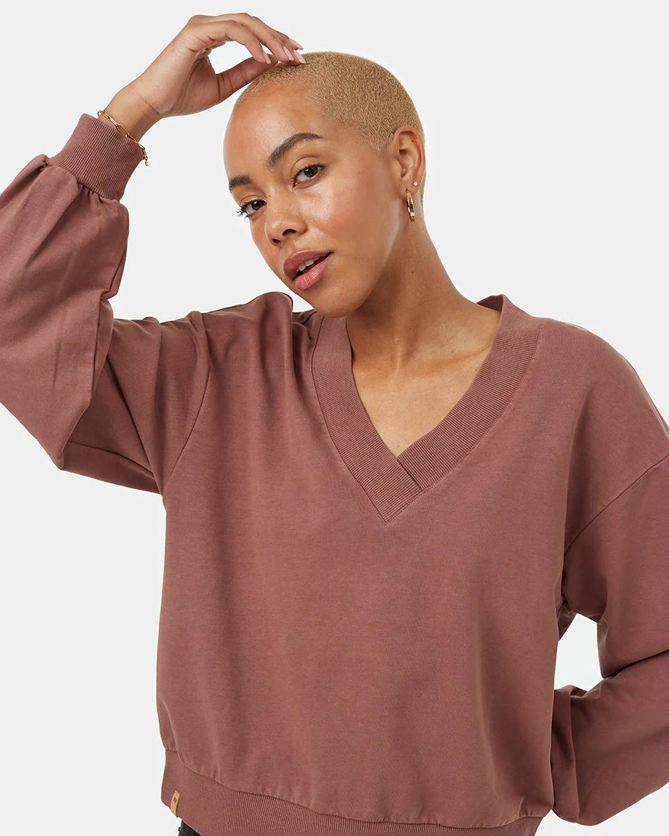French Terry V-Neck Balloon Sleeve - Image 4
