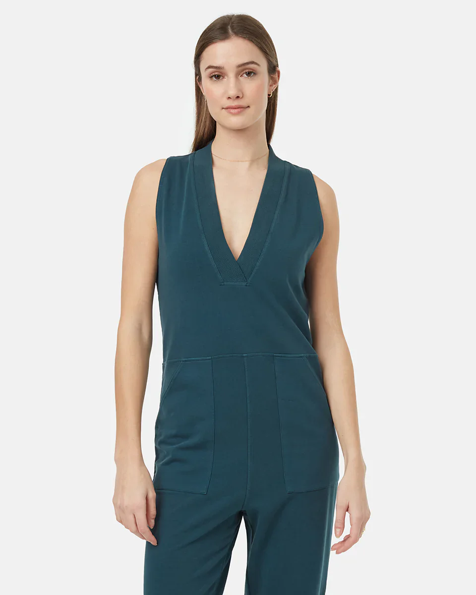 French Terry V-Neck Jumpsuit - Image 2