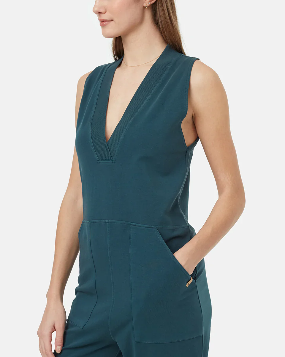 French Terry V-Neck Jumpsuit - Image 4