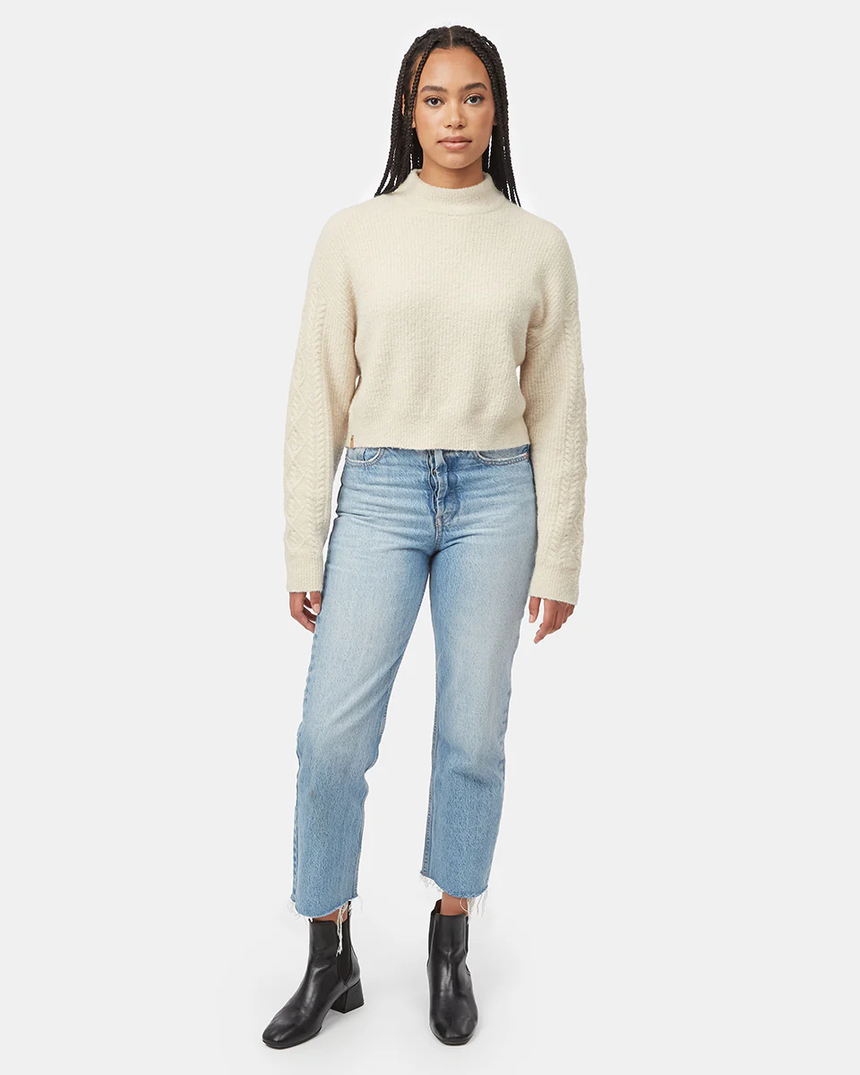 Highline Fuzzy Cable Sleeve Sweater - Image 2