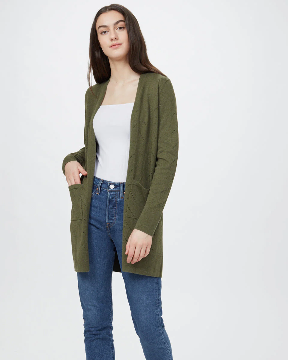 Highline Cotton Sage Tree Stitch Cardigan - Image 2
