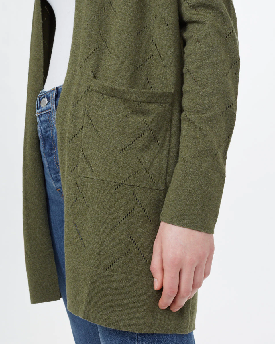 Highline Cotton Sage Tree Stitch Cardigan - Image 4
