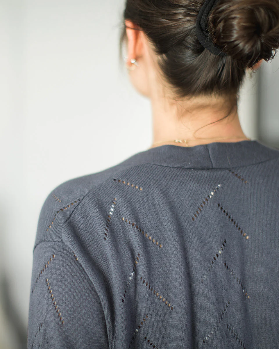 Highline Cotton Sage Tree Stitch Cardigan - Image 3