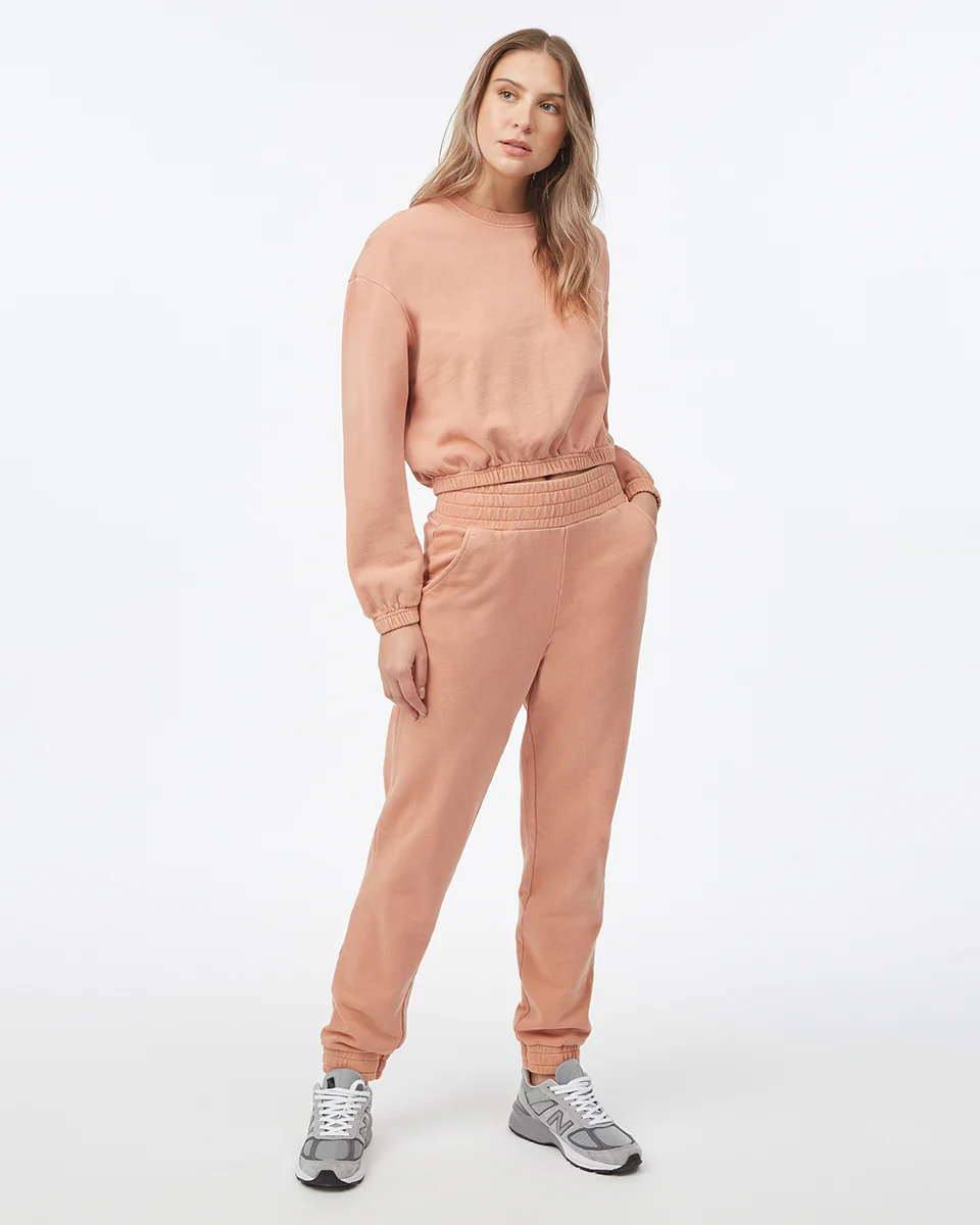 Organic Cotton French Terry Elastic Hem Crew - Image 2