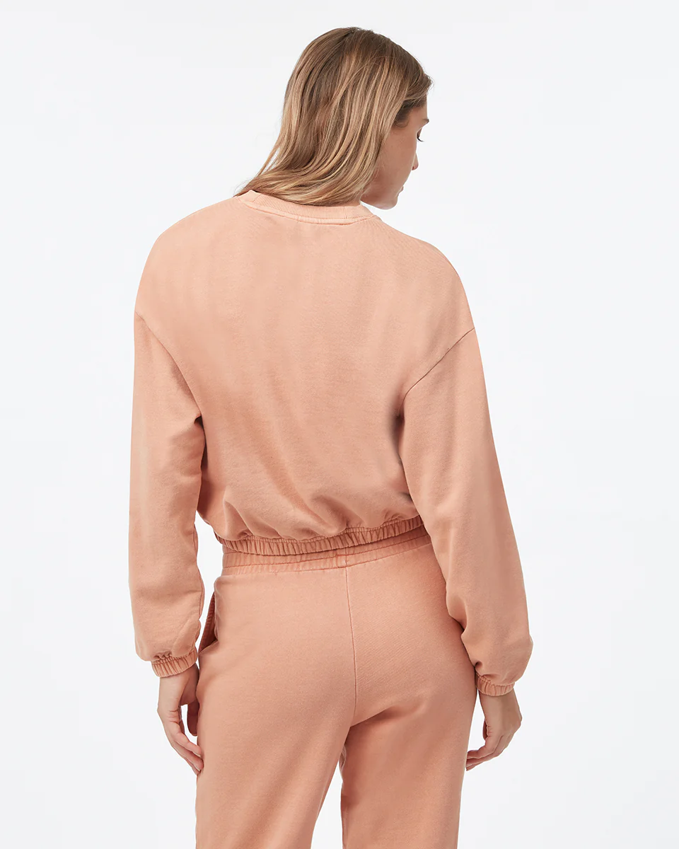 Organic Cotton French Terry Elastic Hem Crew - Image 3