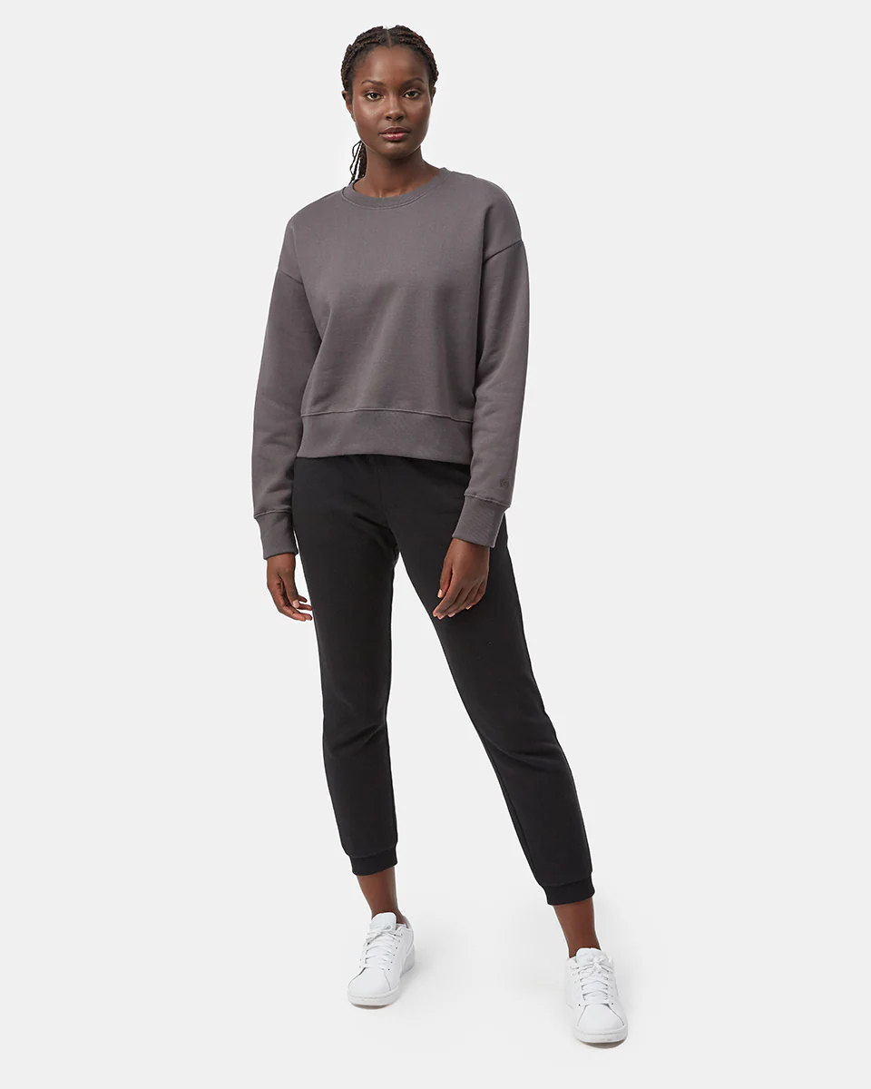 Recycled Cotton Oversized Cropped Crew - Image 2