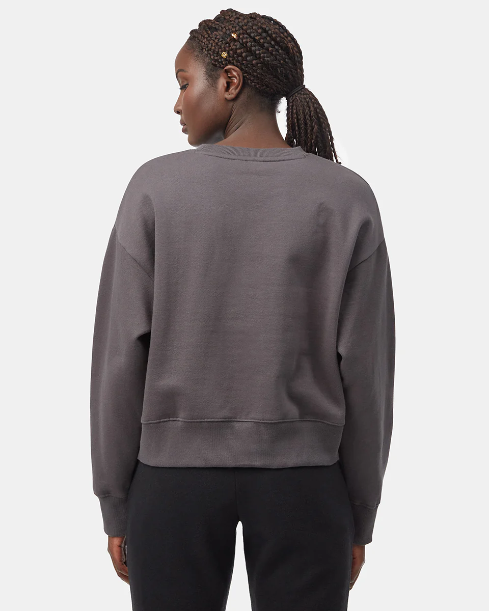 Recycled Cotton Oversized Cropped Crew - Image 3