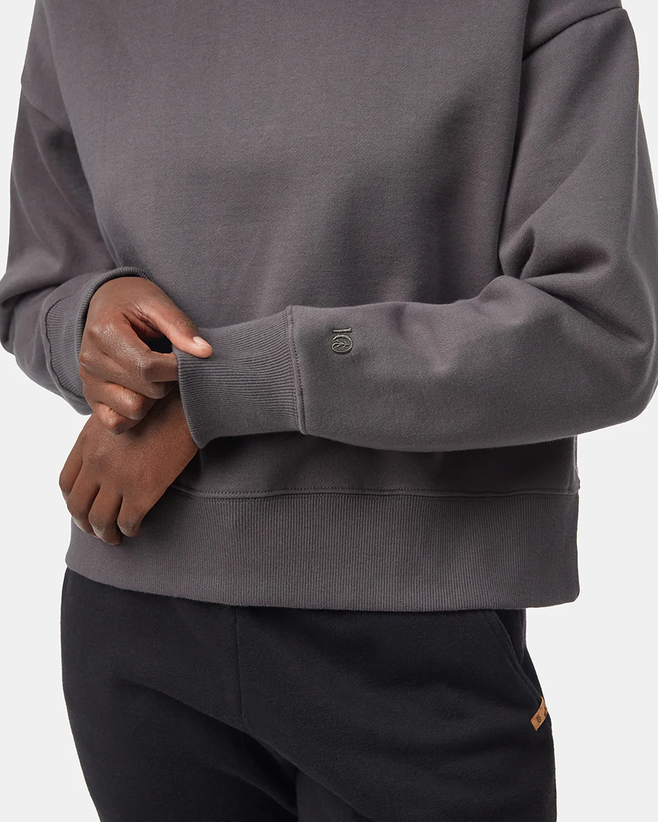 Recycled Cotton Oversized Cropped Crew - Image 5