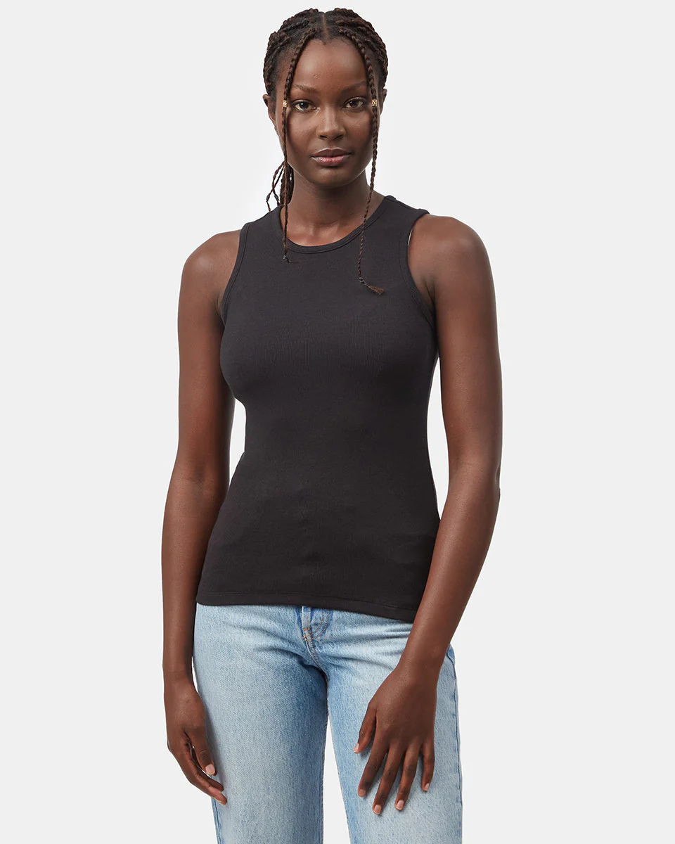 Rib High Neck Tank