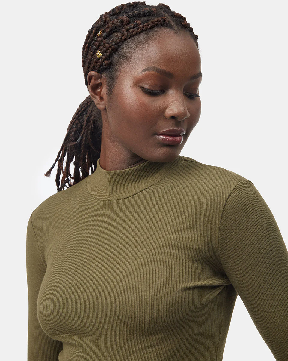 Rib Mock Neck Longsleeve - Image 4