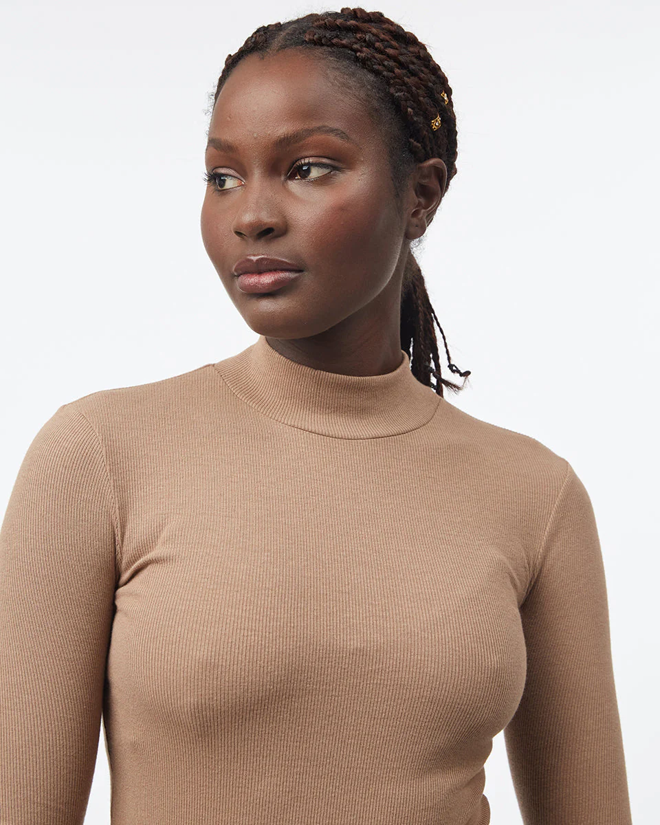 Rib Mock Neck Longsleeve - Image 4