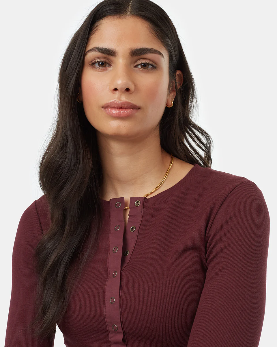 Rib Snap Placket Henley - Image 4