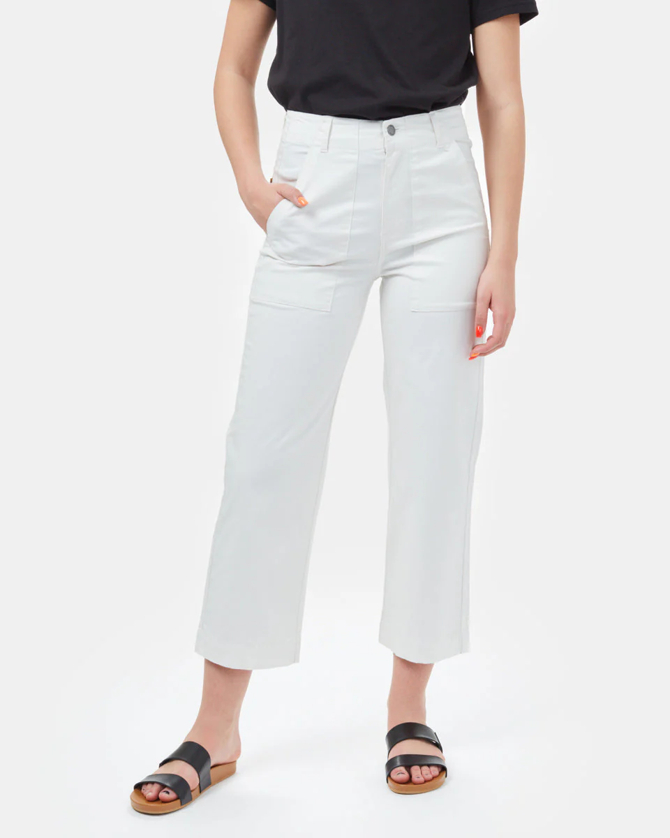 Twill Cropped Wide Leg Pant - Image 2