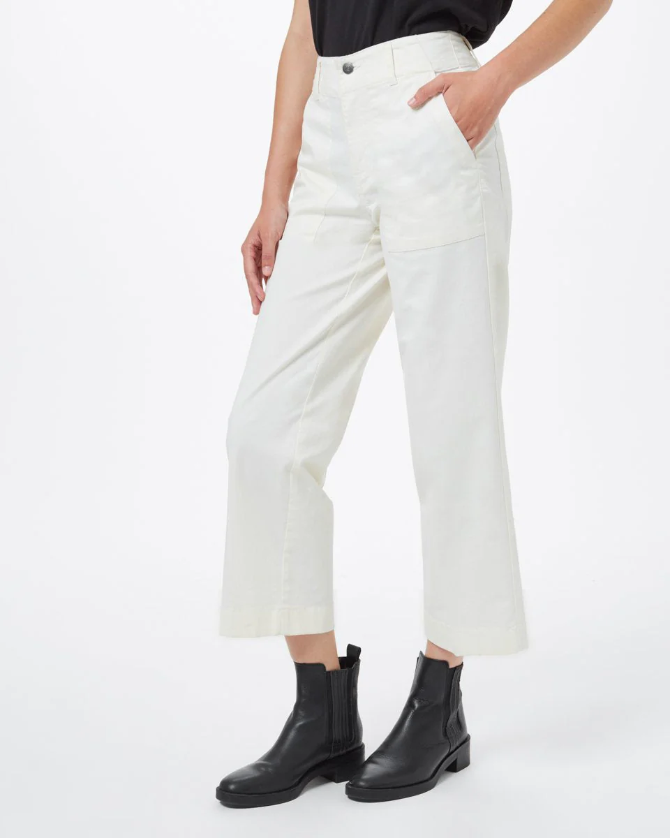 Twill Cropped Wide Leg Pant - Image 3