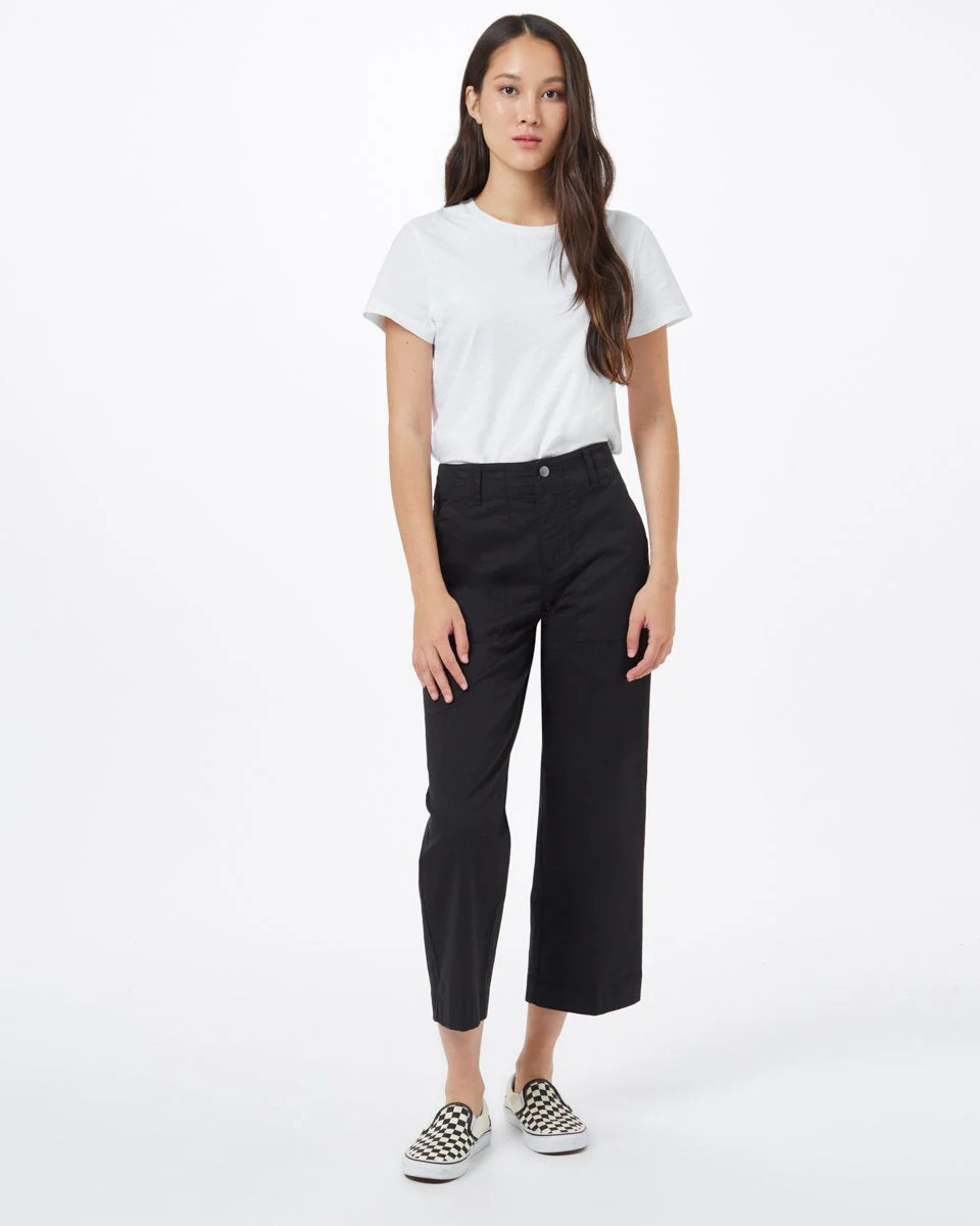 Twill Cropped Wide Leg Pant - Image 3